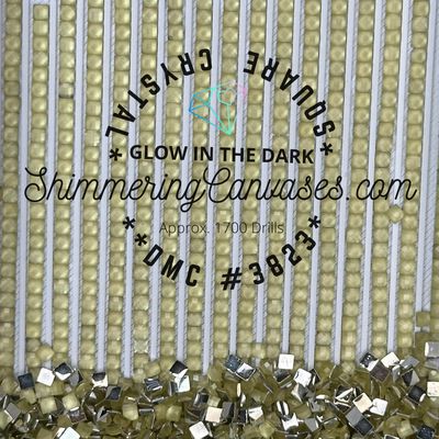 Square Crystal Glow in the Dark DMC #3823 Yellow, Ultra Pale