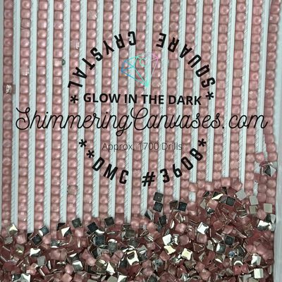 Square Crystal Glow in the Dark DMC #3608 Plum, Very Light