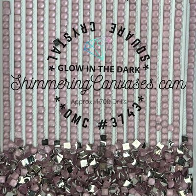 Square Crystal Glow in the Dark DMC #3743 Antique Violet, Very Light