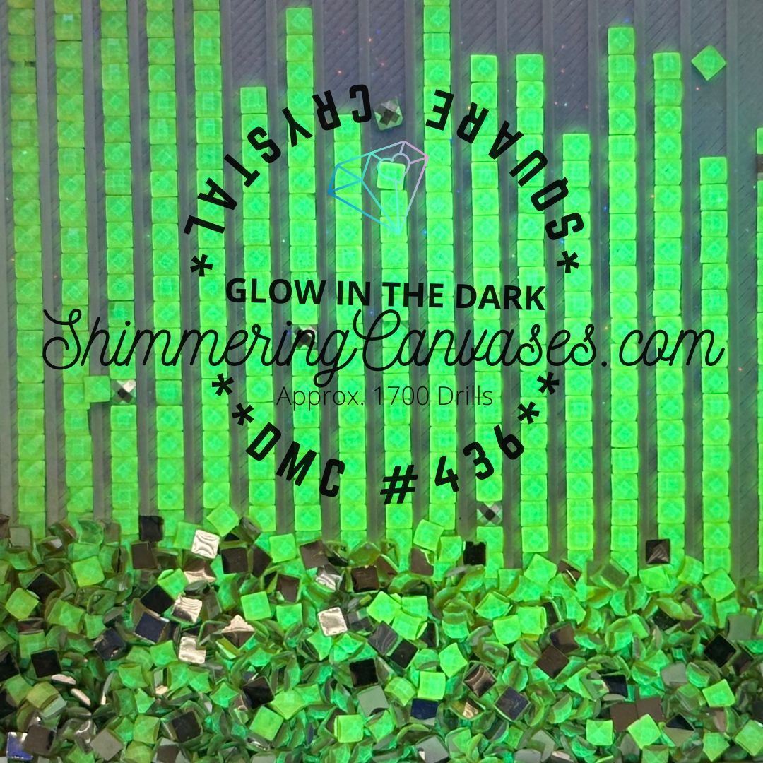 Square Crystal Glow in the Dark DMC #436 Tan