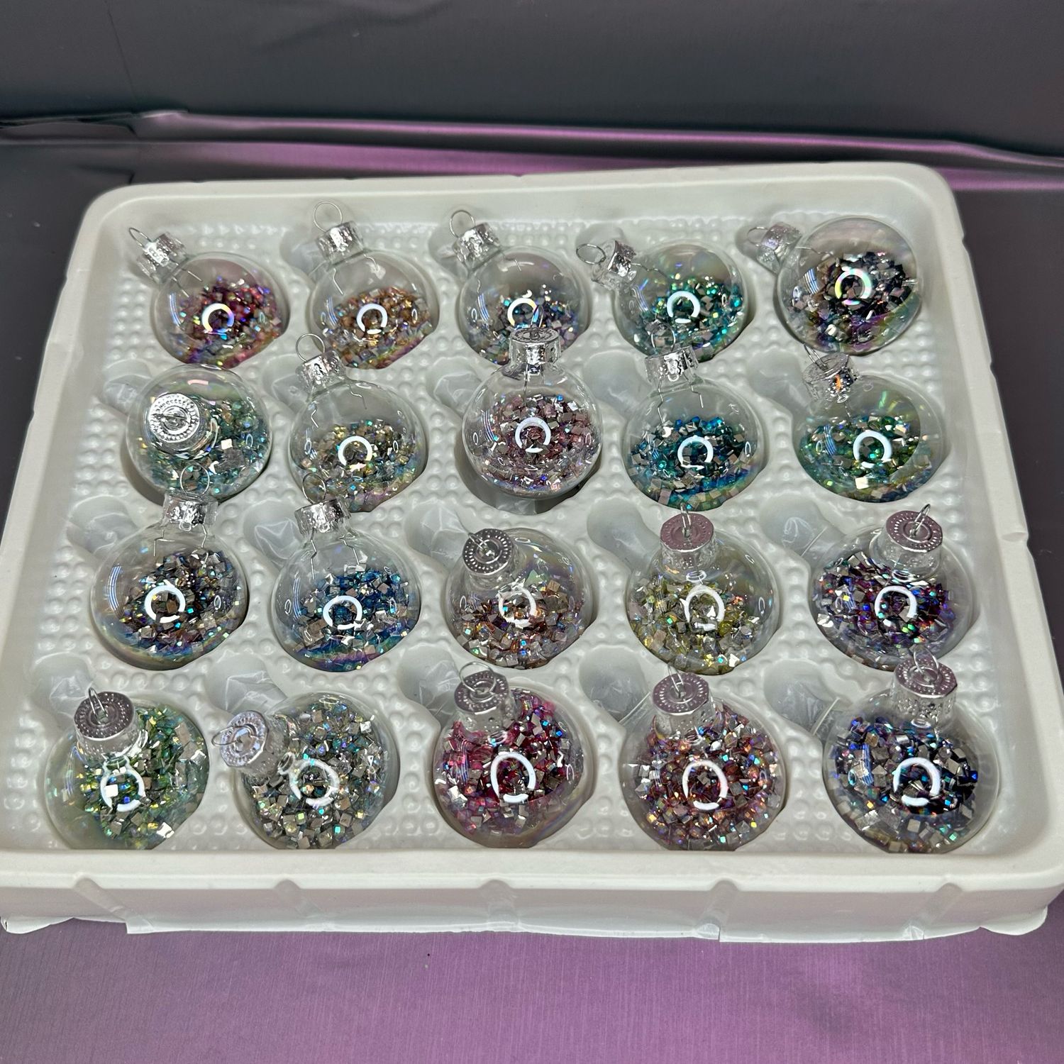 Square Crystal AB Drill Christmas Ornament Gift Set