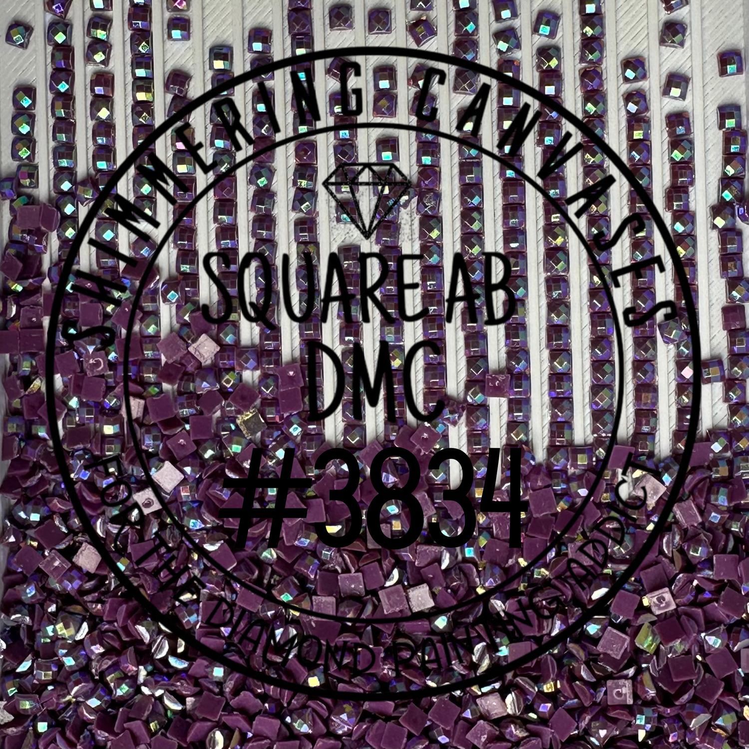 Square AB Drills DMC #3834 Grape, Dark