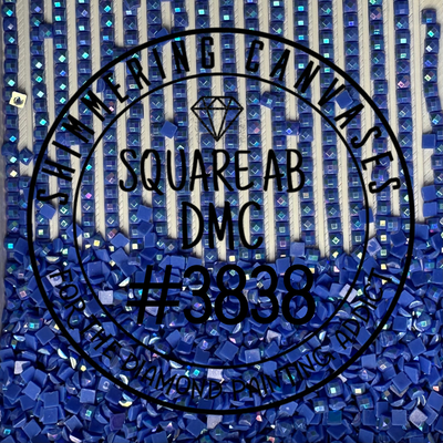 Square AB Drills DMC #3838 Lavender Blue, Dark