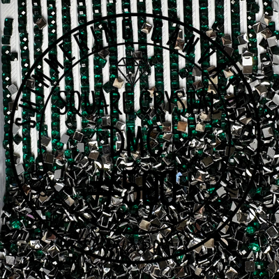 Square Crystal DMC #500 Blue Green, Very Dark