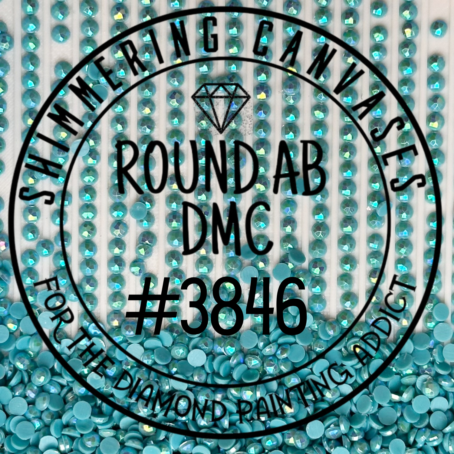 Round AB DMC #3846 Bright Turquoise, Light