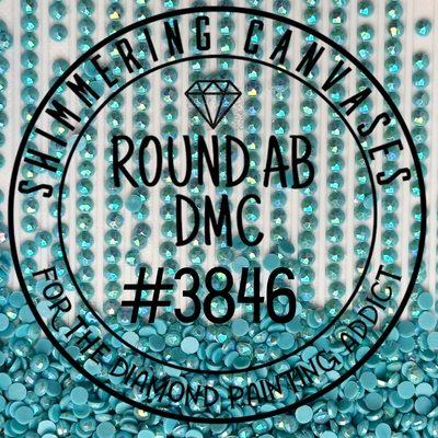 Round AB DMC #3846 Bright Turquoise, Light
