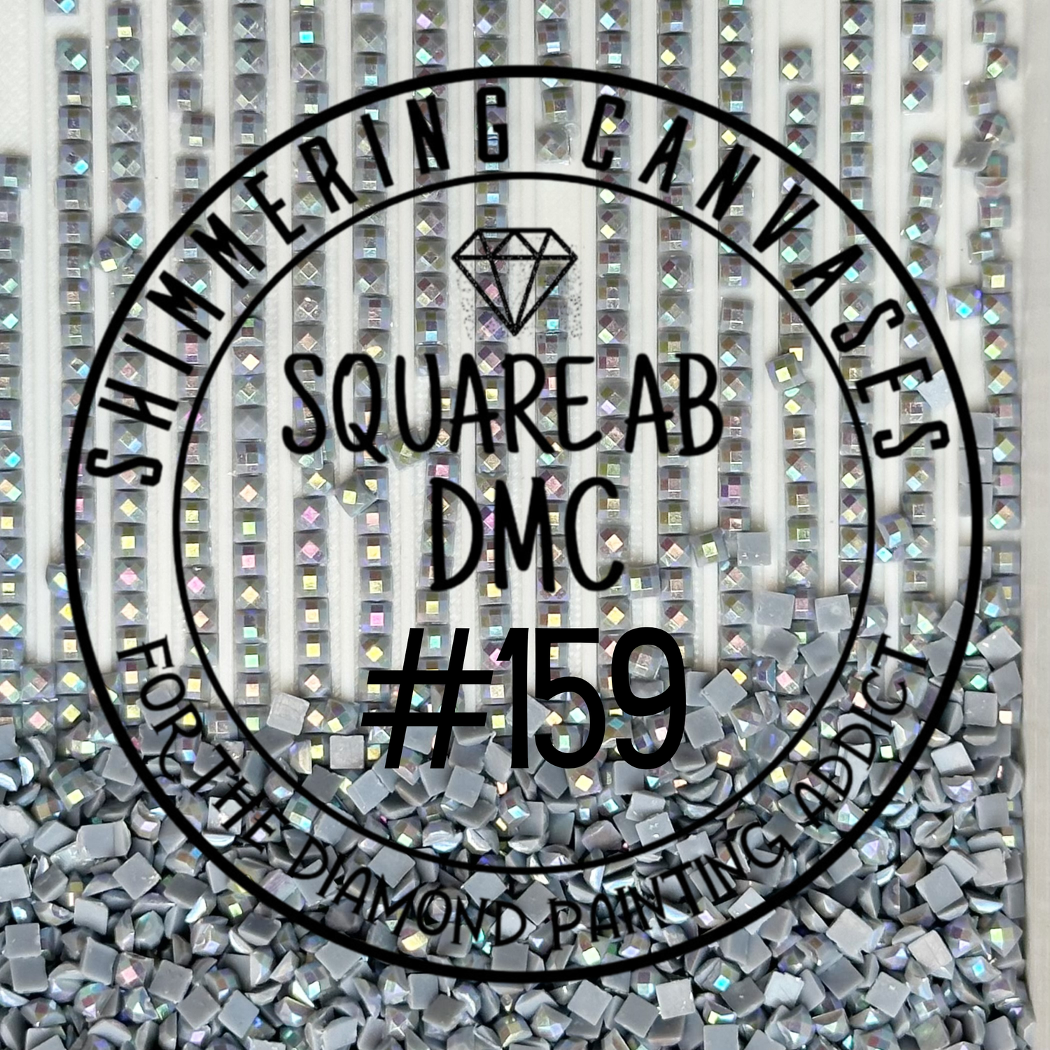 Square AB Drills DMC #159 Grey Blue, Light