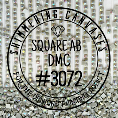 Square AB Drills DMC #3072 Beaver Grey, Very Light