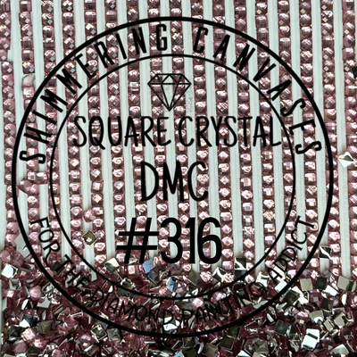 Square Crystal DMC #316 Antique Mauve, Medium