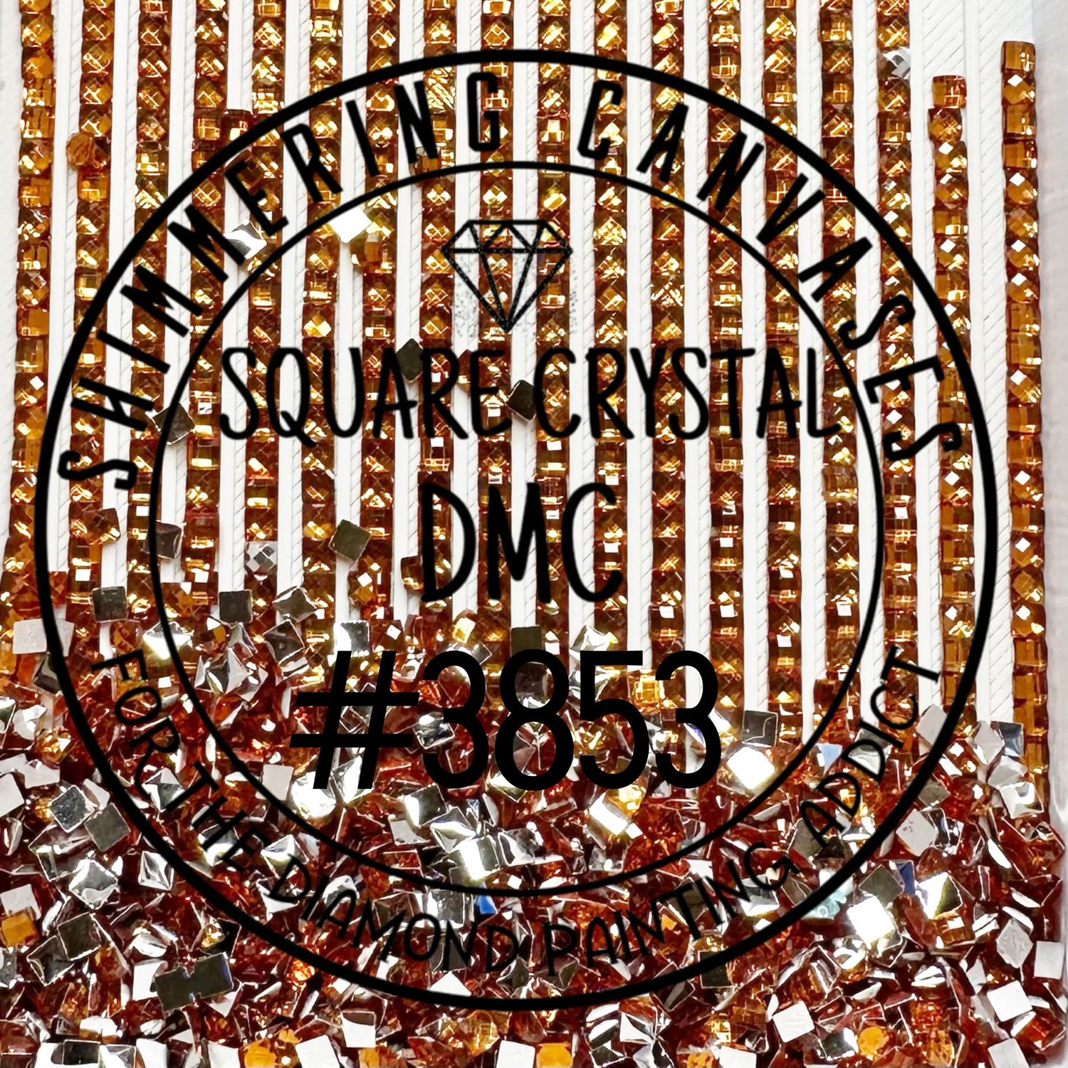 Square Crystal DMC #3853 Autumn Gold, Dark