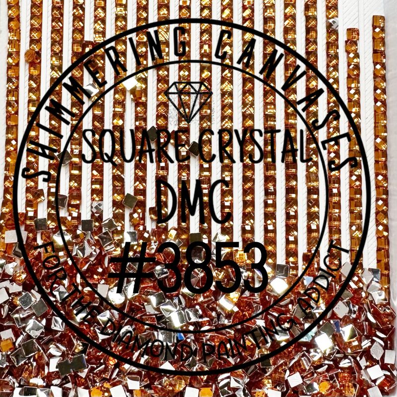 Square Crystal DMC #3853 Autumn Gold, Dark