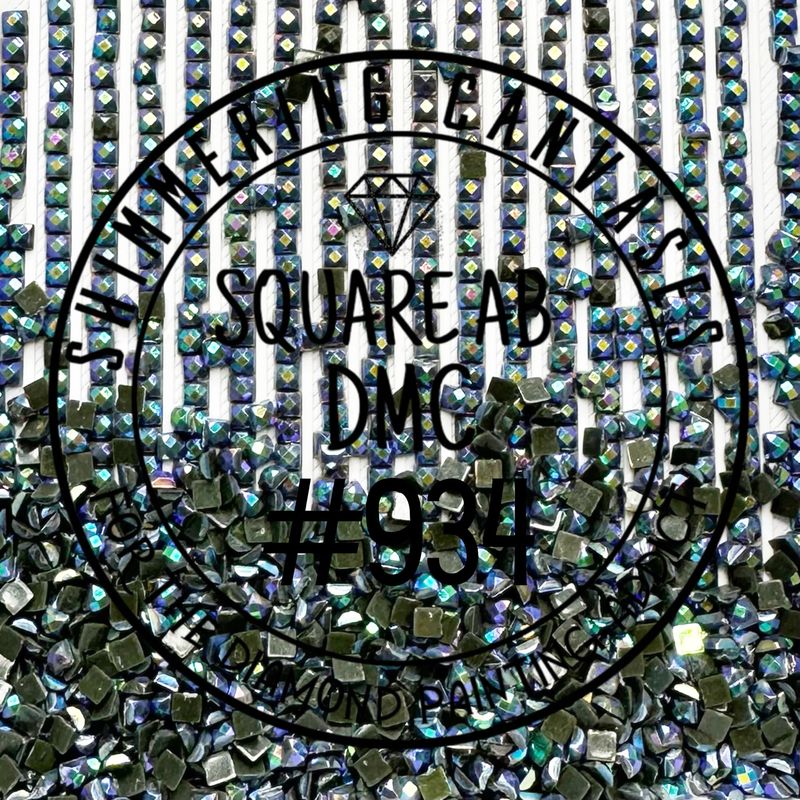 Square AB Drills DMC #934 Black Avocado Green