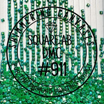 Square AB Drills DMC #911 Emerald Green, Medium