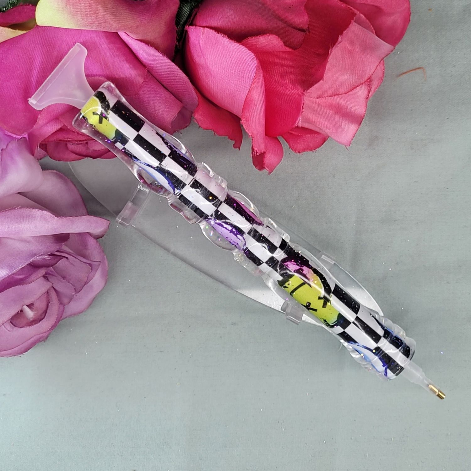 ***Diamond painting Pen Checkered with Happy Faces