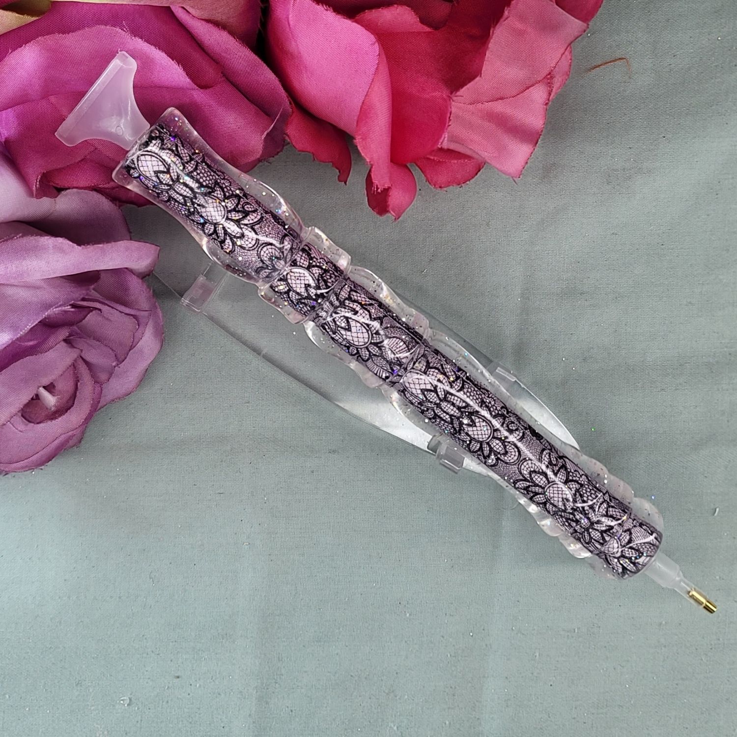 ***Diamond painting Pen Pink and Black Lace