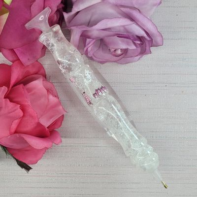 ***Diamond painting Pen 6” White glittered snowflakes