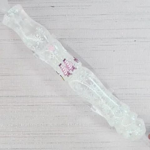 ***Diamond painting Pen 6” White glittered snowflakes