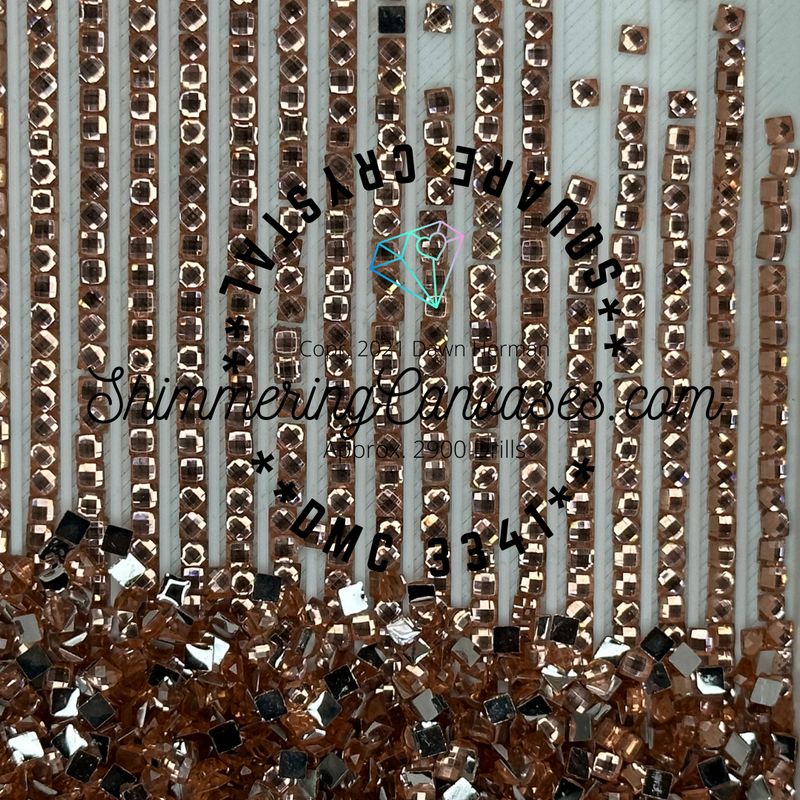Square Crystal DMC #3341 Apricot