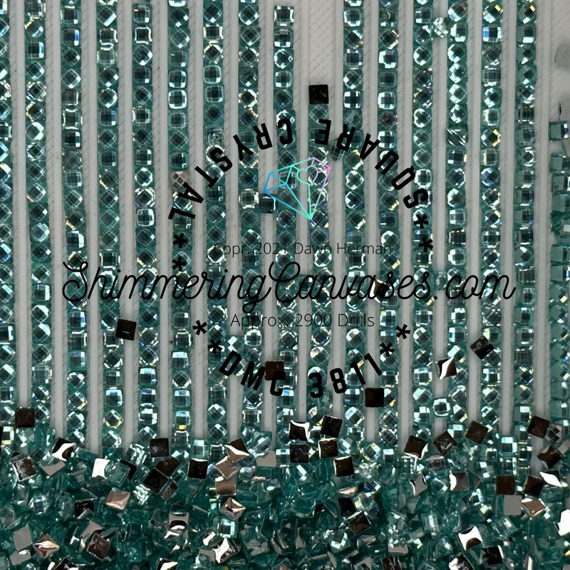 Square Crystal DMC #3811 Turquoise Very light