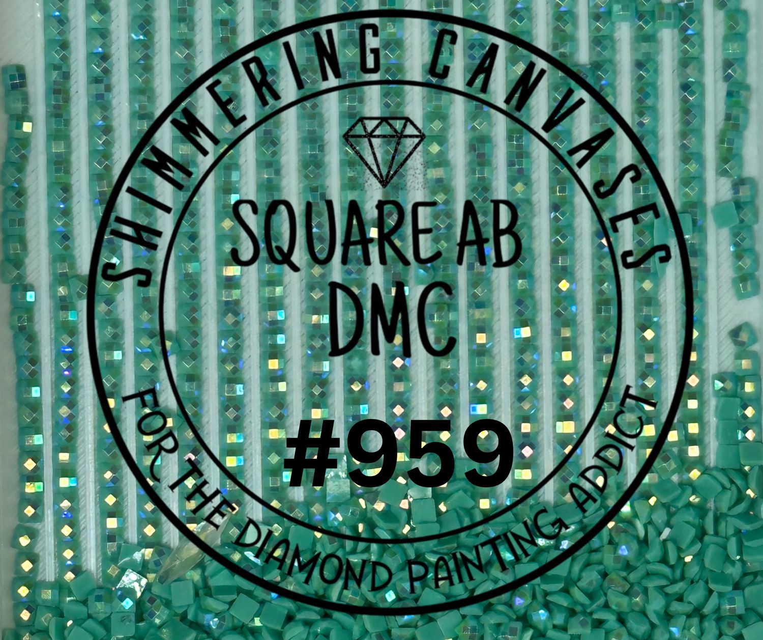 Square AB Drills DMC #959 Sea Green, Medium
