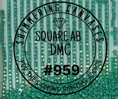 Square AB Drills DMC #959 Sea Green, Medium