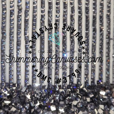 Square Crystal DMC #3799 Pewter Grey, Very Dark