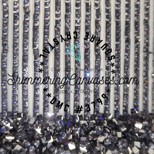 Square Crystal DMC #3799 Pewter Grey, Very Dark
