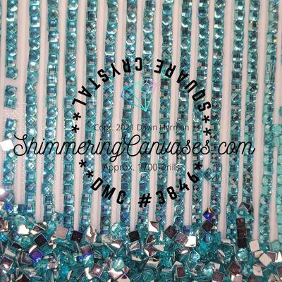 Square Crystal DMC #3846 Bright Turquoise, Light