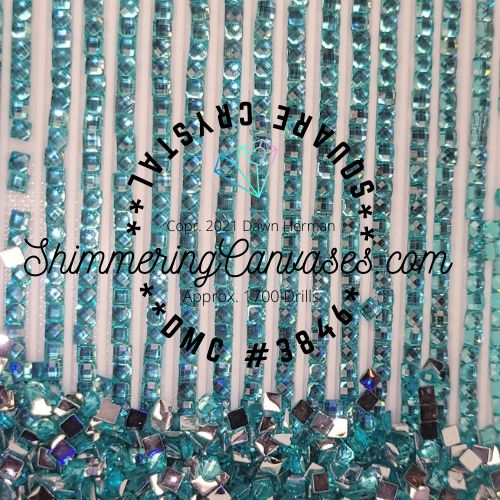 Square Crystal DMC #3846 Bright Turquoise, Light