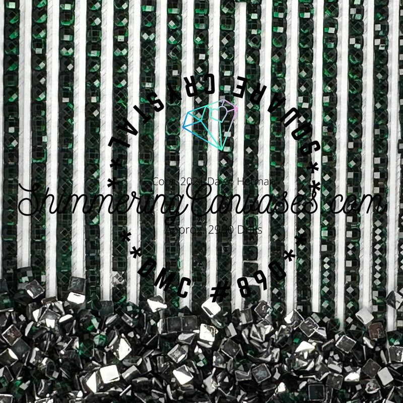 Square Crystal DMC #890 Pistachio Green, Ultra