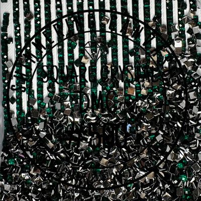Square Crystal DMC #500 Blue Green, Very Dark