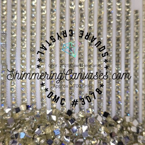 Square Crystal DMC #3078 Golden Yellow, Very Light