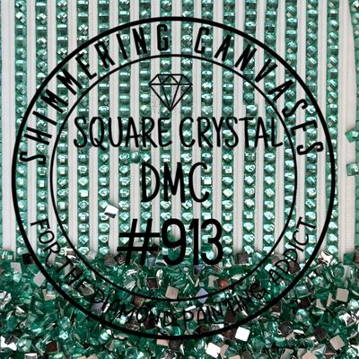 Square Crystal DMC #913 Nile Green, Medium