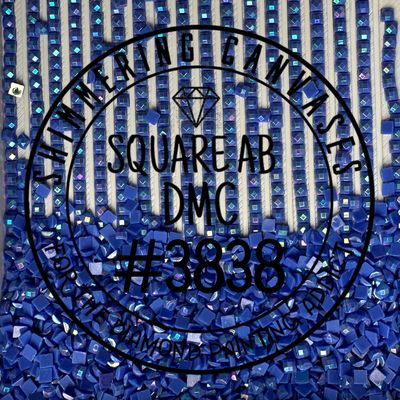 Square AB Drills DMC #3838 Lavender Blue, Dark