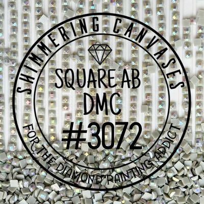 Square AB Drills DMC #3072 Beaver Grey, Very Light
