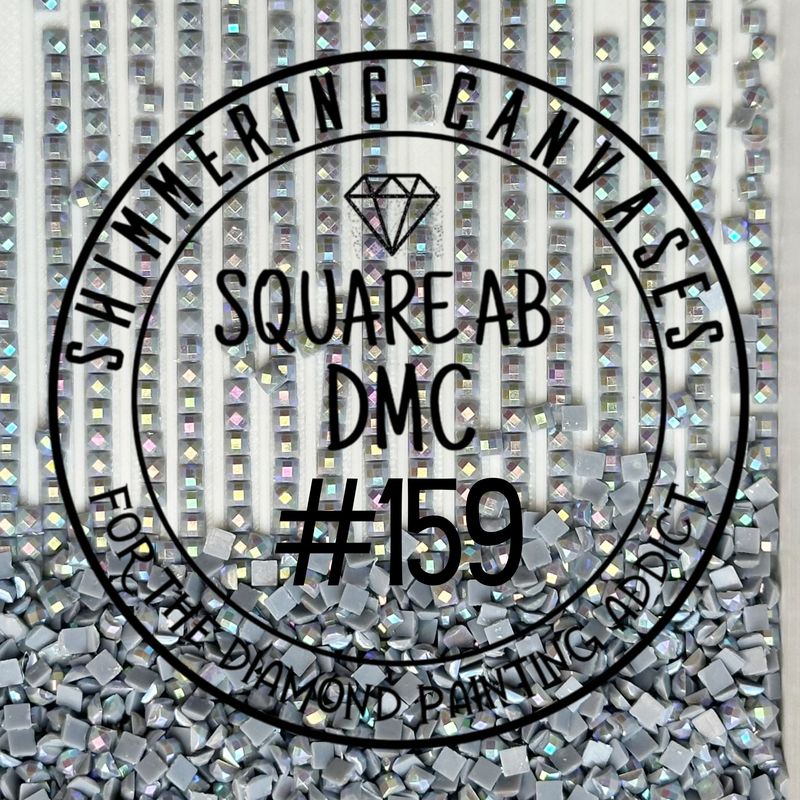 Square AB Drills DMC #159 Grey Blue, Light
