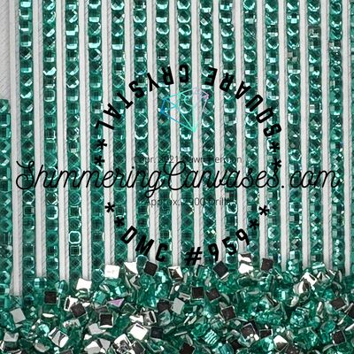 Square Crystal DMC #959 Sea Green, Med