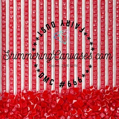 Square Fairy Dust Drill DMC #666 Christmas Red, Bright