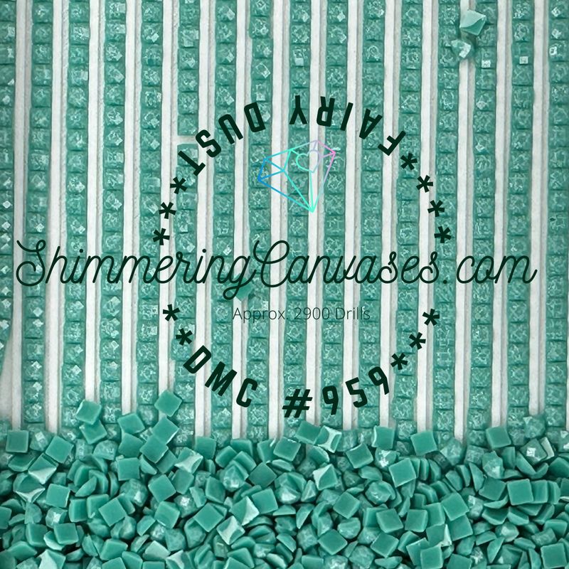 Square Fairy Dust Drill DMC #959 Sea Green, Med