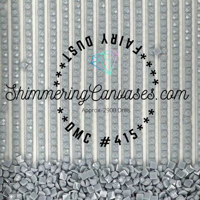 Square Fairy Dust Drill DMC #415 Pearl Grey