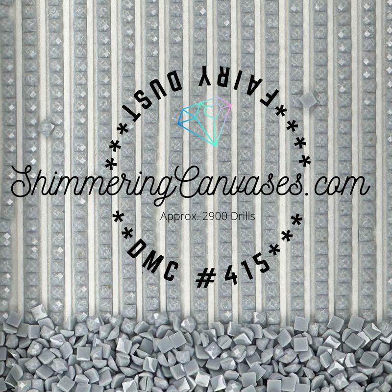 Square Fairy Dust Drill DMC #415 Pearl Grey