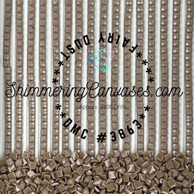 Square Fairy Dust Drill DMC #3863 Mocha Beige, Medium