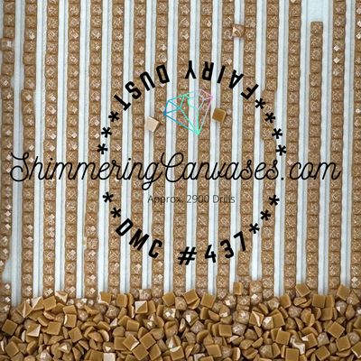 Square Fairy Dust Drill DMC #437 Tan, Light