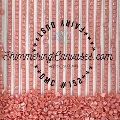 Square Fairy Dust Drill DMC #152 Shell Pink medium light