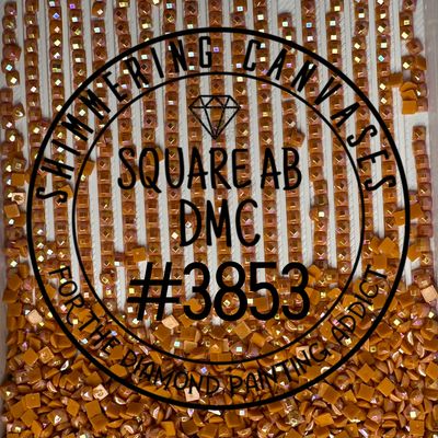 Square AB Drills DMC #3853 Autumn Gold, Dark