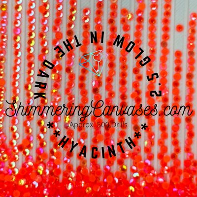 2.5mm Glow in the Dark AB Shimmer Stone Dark Hycinath (Square)