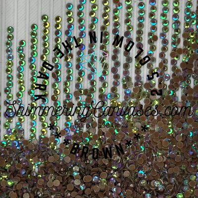 2.5mm Glow in the Dark AB Shimmer Stone Cocoa (Square)