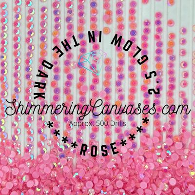 2.5mm Glow in the Dark AB Shimmer Stone Rose (Square)