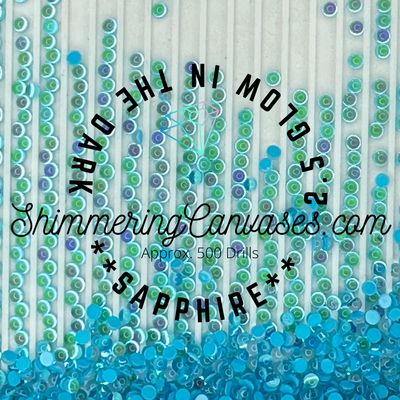 2.5mm Glow in the Dark AB Shimmer Stone Lt  Sapphire (Square)