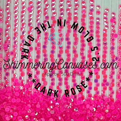 2.5mm Glow in the Dark AB Shimmer Stone Dark Rose (Square)